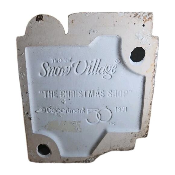 Vtg 1991 Dept 56 Snow Village The Christmas Shop No Light Or Cord - Picture 6 of 6